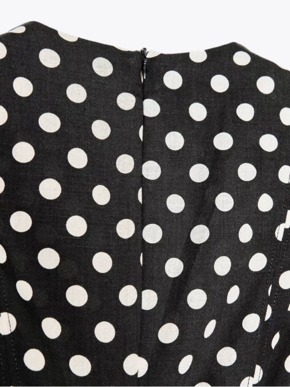 NWT. Zara ZW Collection Black/White Polka Dot Sleeveless Midi Dress. Size M. - Picture 8 of 11